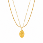Collier double chaîne en acier inoxydable revêtement PVD plaqué or 18K
