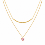 Collier double chaîne plaqué or en acier inoxydable 304 revêtement PVD