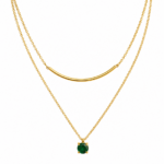 Collier double chaîne plaqué or en acier inoxydable 304 revêtement PVD — Modèle 1