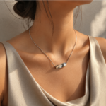 Collier en spirale en acier inoxydable revêtement PVD couleur argent