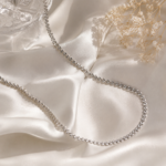 Collier feuille en acier inoxydable 316 revêtement PVD couleur argent