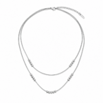 Collier motif géométrique en acier inoxydable 304 couleur argent