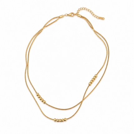 Collier motif géométrique plaqué or en acier inoxydable revêtement PVD
