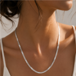 Collier unisexe en acier inoxydable revêtement PVD couleur argent – Image 2
